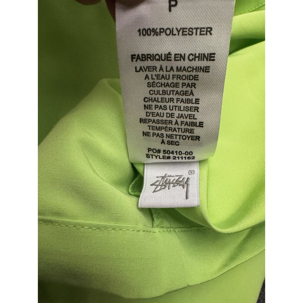 Stussy Nomi House Dress Light Neon Green Stussy Logo Snap Closure Size Small - Picture 9 of 10